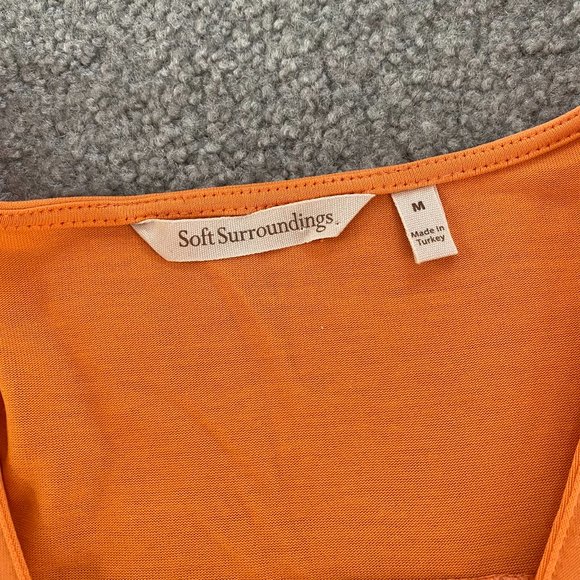 Soft Surroundings Orange Faux Wrap Long Sleeved Top US Medium NEW WITHOU… - Picture 6 of 8
